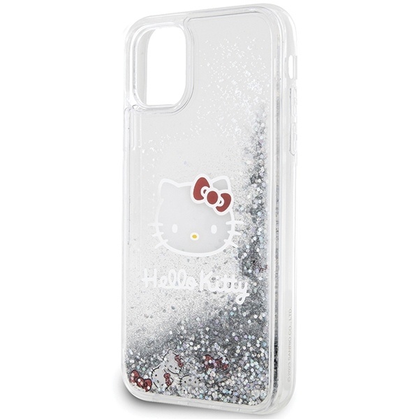 Husa pentru iPhone 11, Hardcase Liquid Glitter, Hello Kitty - Argintiu - 1 | YEO