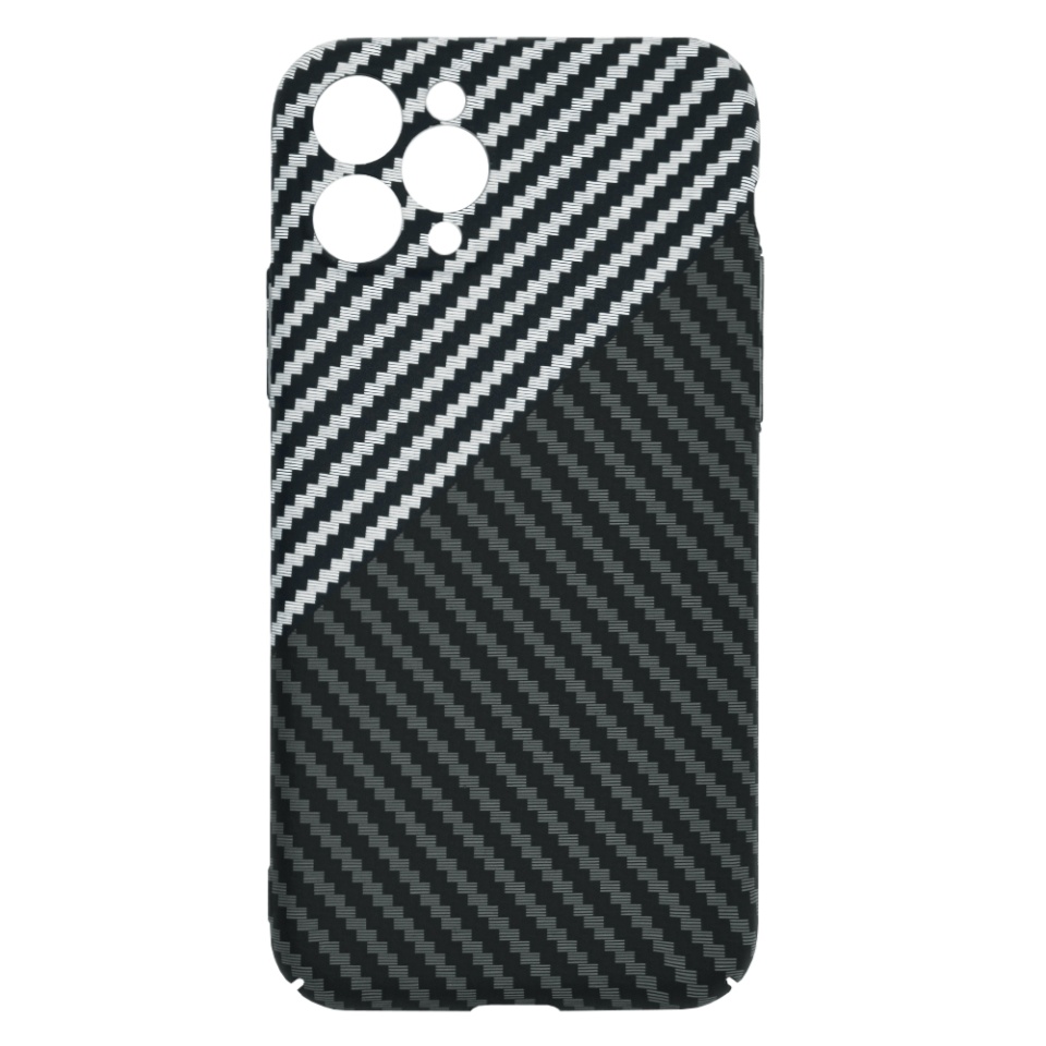 Husa pentru iPhone 11 Pro, Finisaj Premium cu Textura de Carbon, Design Elegant, SKDR CarbonFlex - Gri - 3 | YEO