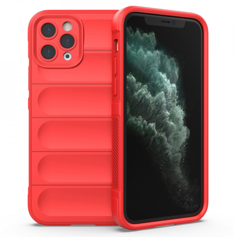 Husa pentru iPhone 11 Pro Max eleganta, din silicon mat, SKDR Vogue - Rosu