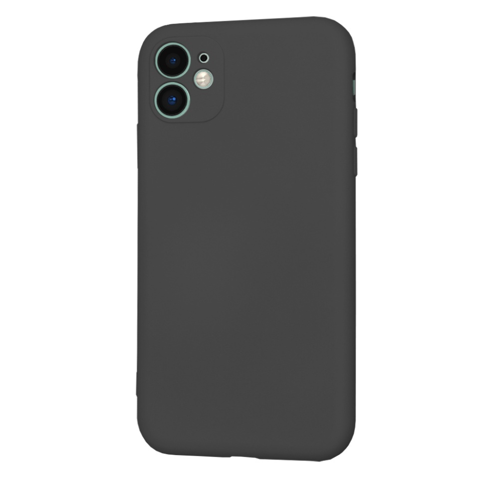 Husa pentru iPhone 11, SKYDDAR INNOVATION, din Silicon Catifelat, SoftElegance, set cu sticker, Negru - 2 | YEO
