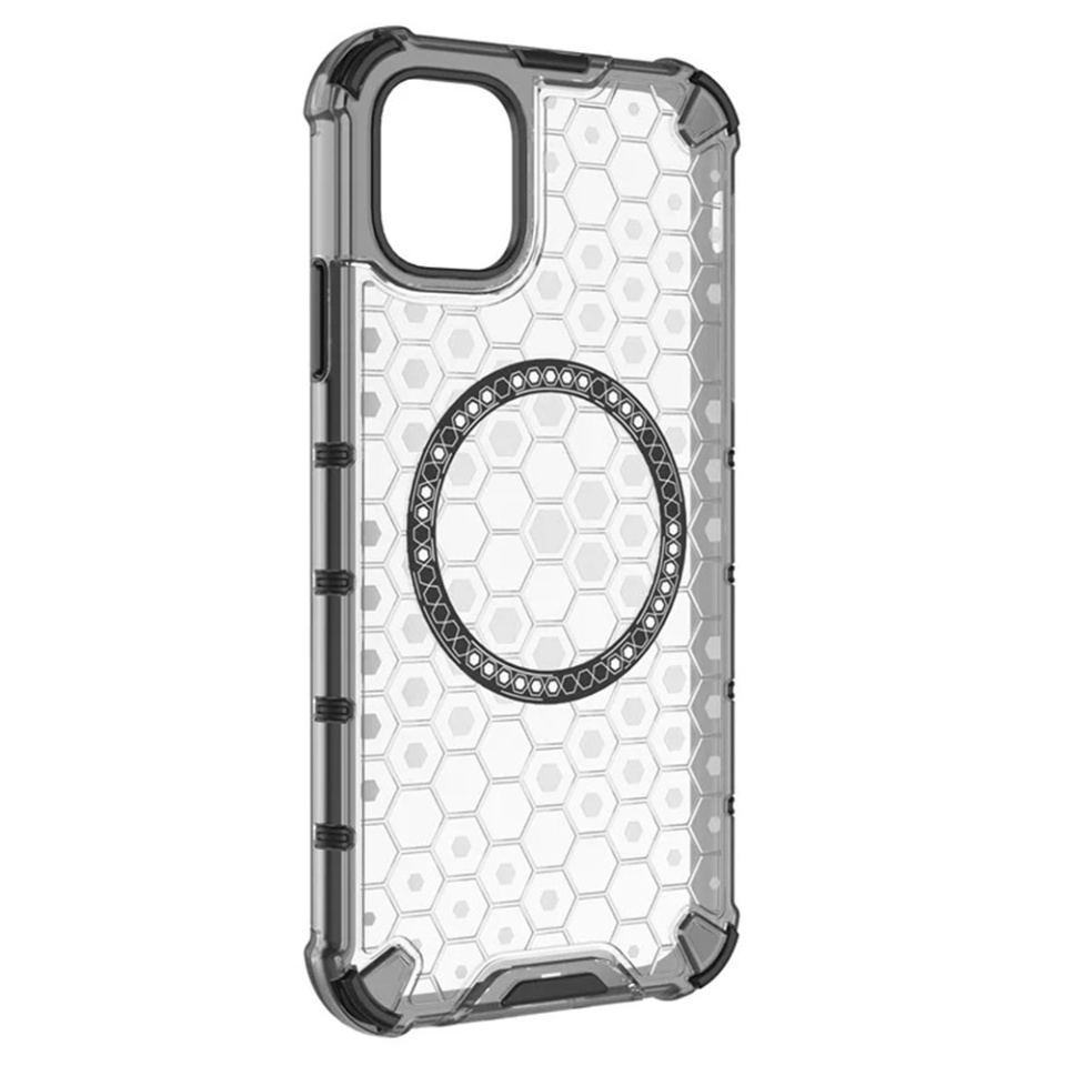 Husa pentru iPhone 11, SKYDDAR INNOVATION, HoneyComb Shield MagSafe, Alb, set cu sticker - 2 | YEO