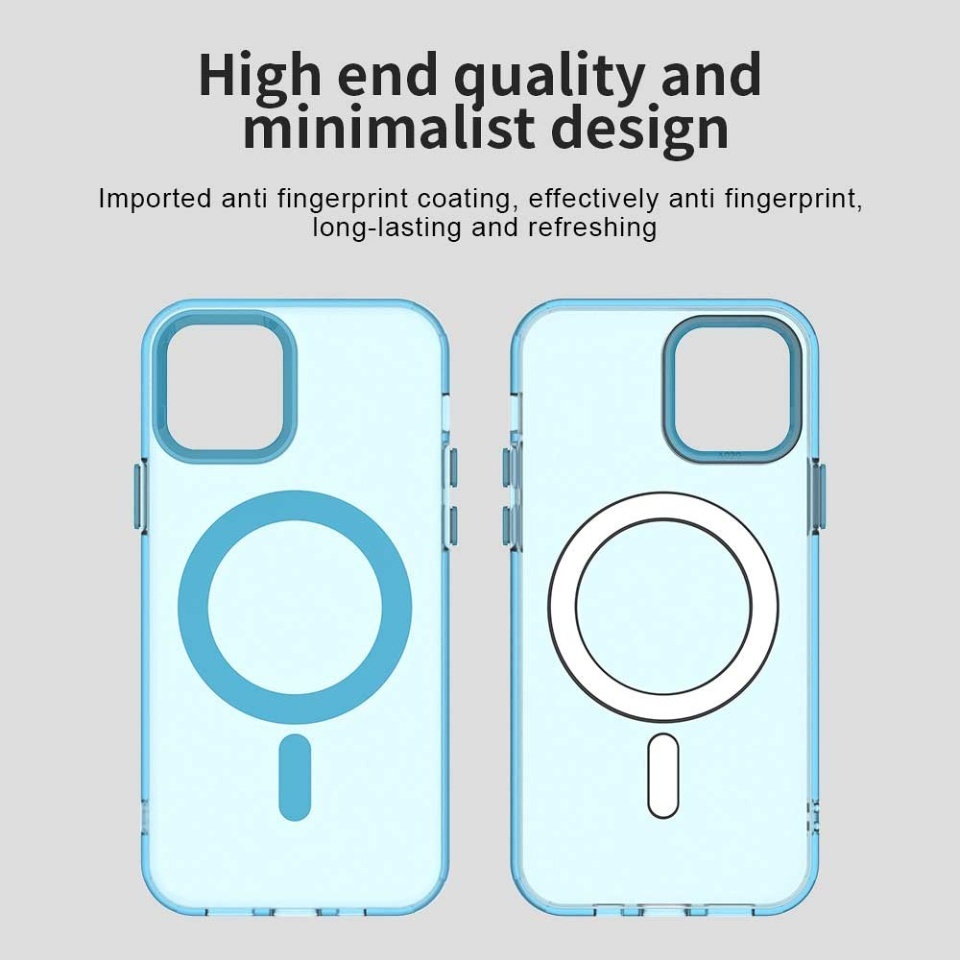 Husa pentru iPhone 12 / 12 Pro, SKYDDAR INOVATION, CandyCase, Magsafe, set cu sticker, Albastru - 2 | YEO