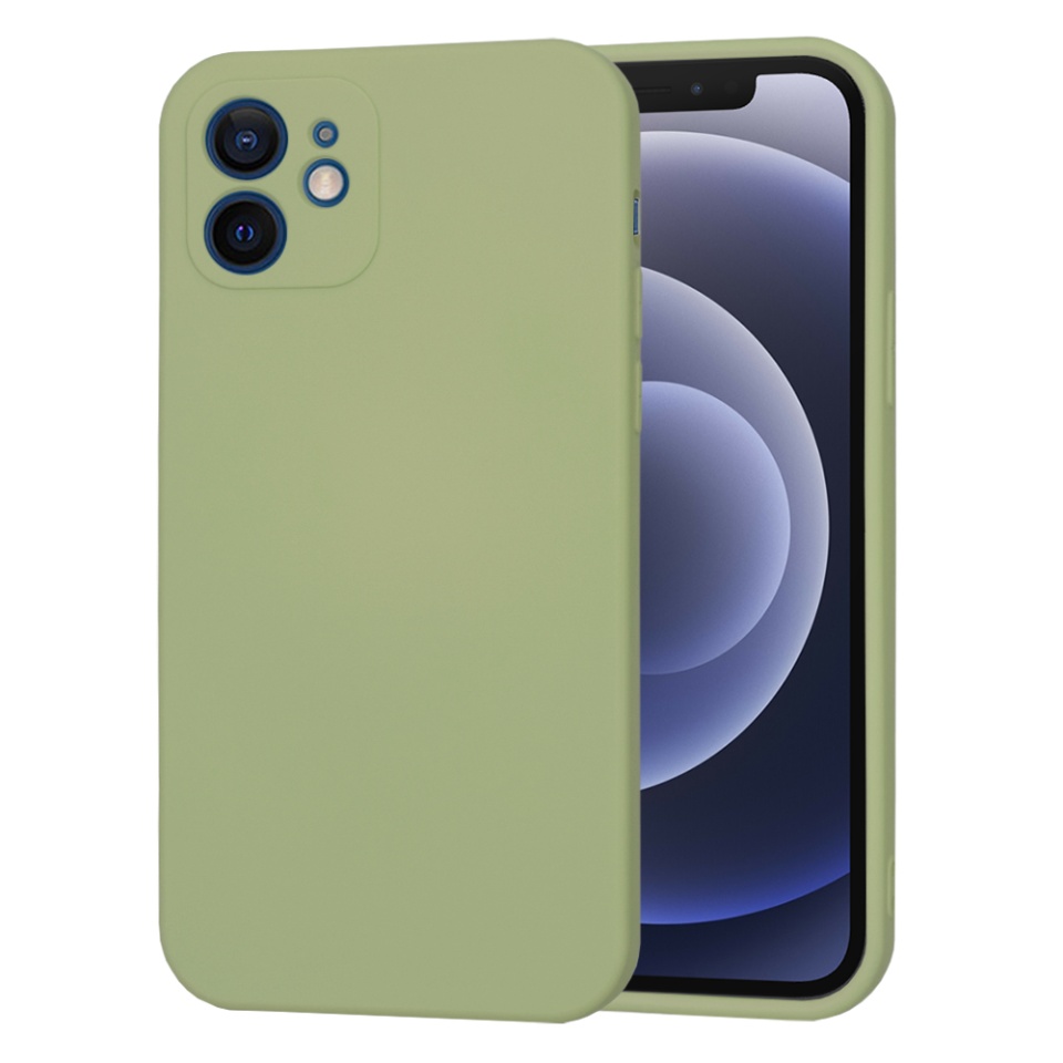Husa pentru iPhone 12 din Silicon Catifelat, Protectie Premium, Skyddar SoftElegance MagSafe - Verde