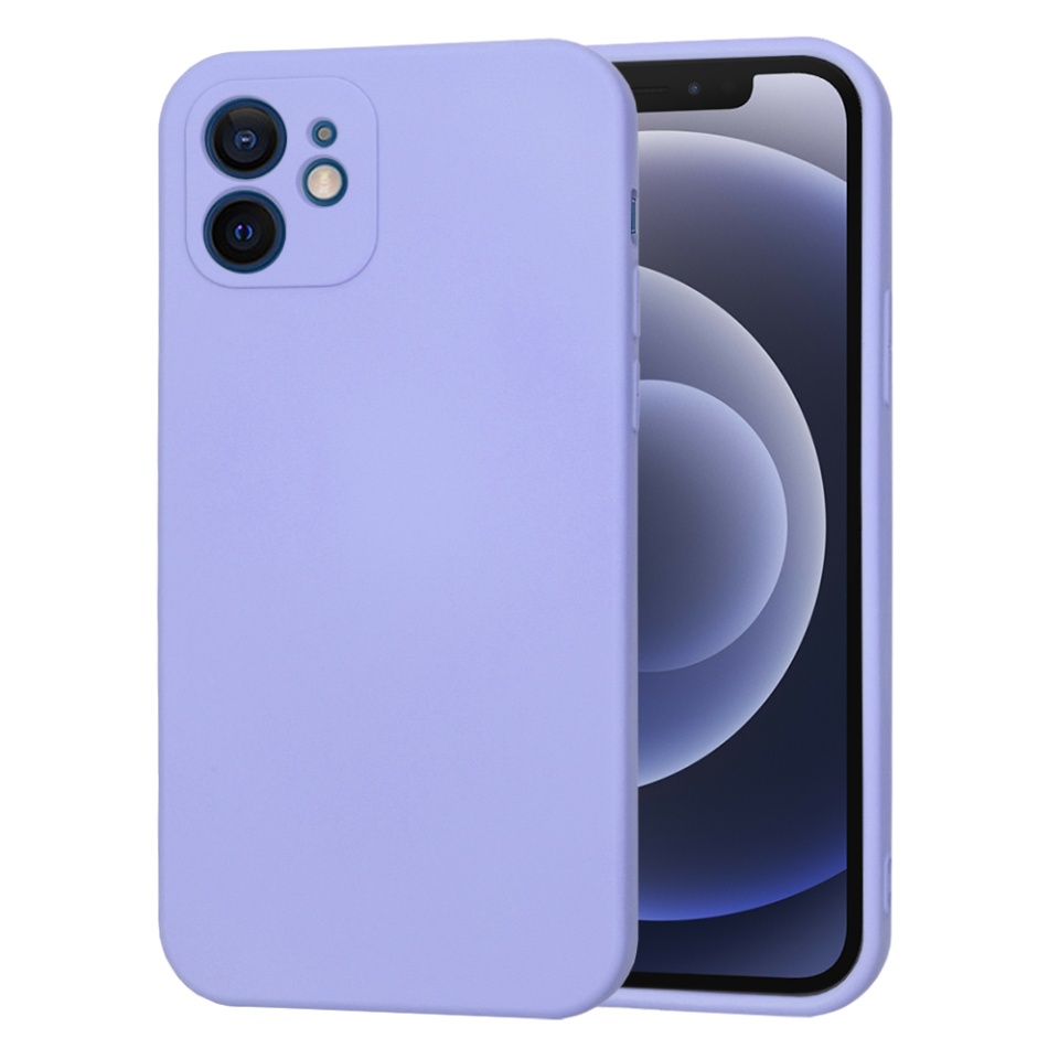 Husa pentru iPhone 12 din Silicon Catifelat, Protectie Premium, Skyddar SoftElegance MagSafe - Violet