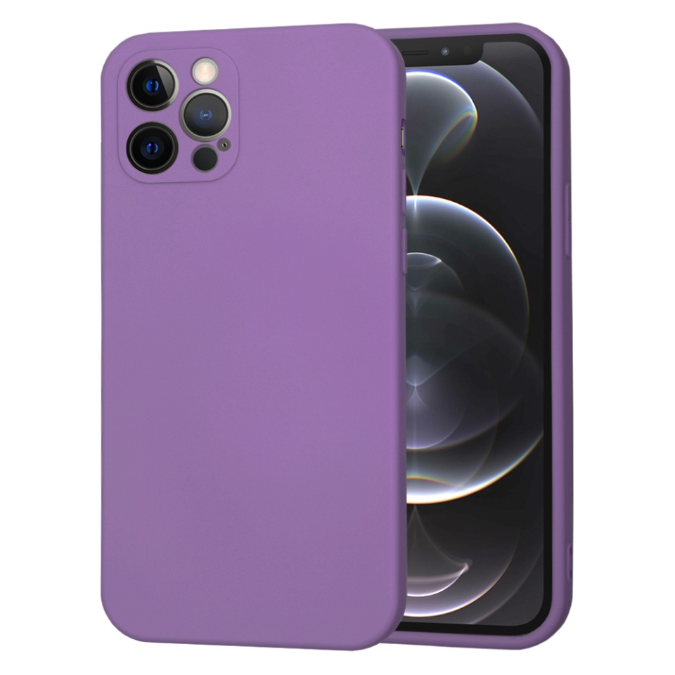 Husa pentru iPhone 12 Pro din Silicon Catifelat, Protectie Premium, Skyddar SoftElegance MagSafe - Mov