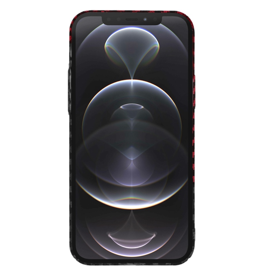 Husa pentru iPhone 12 Pro, Finisaj Premium cu Textura de Carbon, Design Elegant, SKDR CarbonFlex - Rosu inchis - 2 | YEO