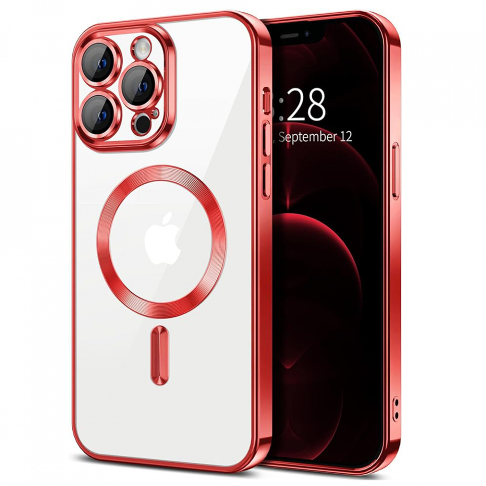 Husa pentru iPhone 12 Pro Max cu Magsafe integrat, SKYDDAR Luxury Shield - Rosu