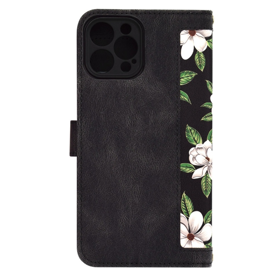 Husa pentru iPhone 12 Pro Max, SKYDDAR INNOVATION, Flipcraft din Piele Ecologică, Stand Integrat, Buzunare pentru Carduri, set cu sticker, Negru - 2 | YEO