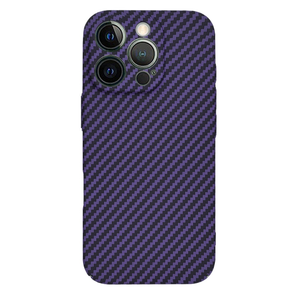 Husa pentru iPhone 12 Pro, SKYDDAR INNOVATION, textura carbon, Carbonite FiberShell, set cu sticker, Mov, - 2 | YEO