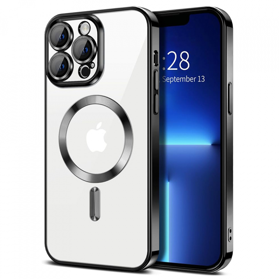 Husa pentru iPhone 13 Pro cu Magsafe integrat, SKYDDAR Luxury Shield - Negru