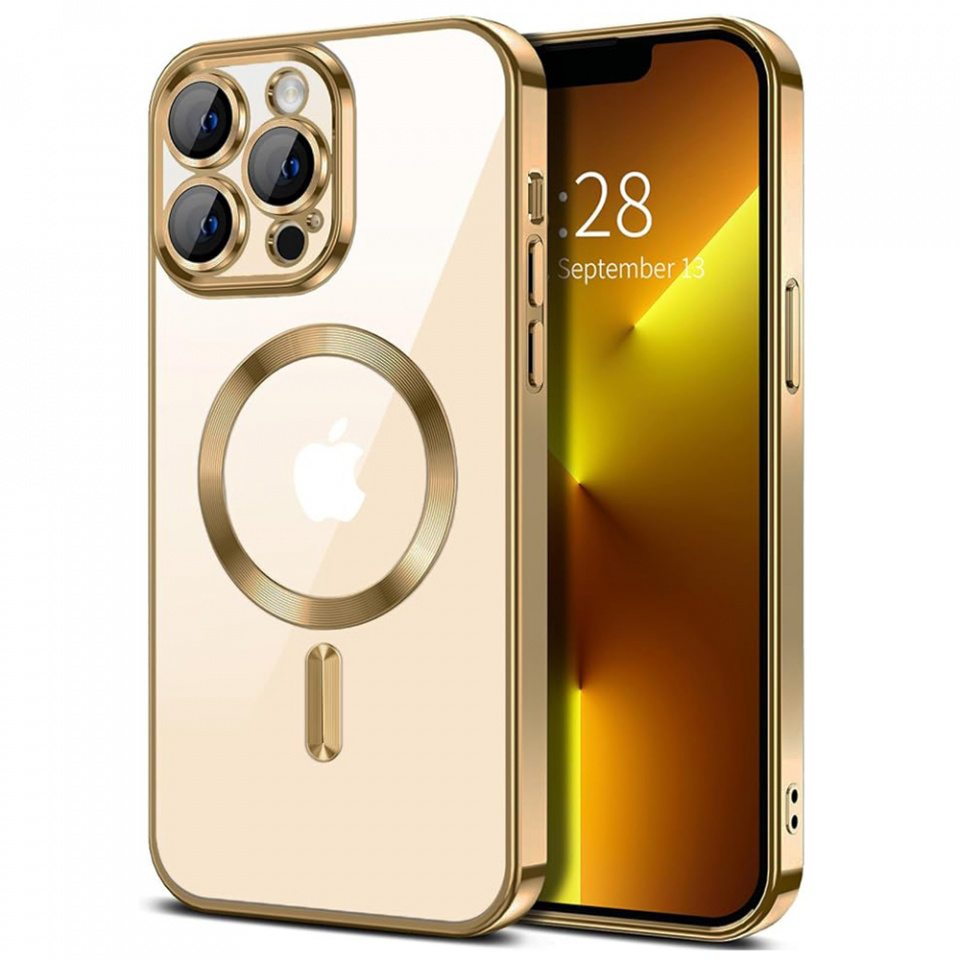 Husa pentru iPhone 13 Pro cu Magsafe integrat, SKYDDAR Luxury Shield - Auriu