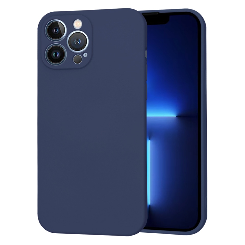 Husa pentru iPhone 13 Pro Max din Silicon Catifelat, Protectie Premium, Skyddar SoftElegance MagSafe - Bleumarin