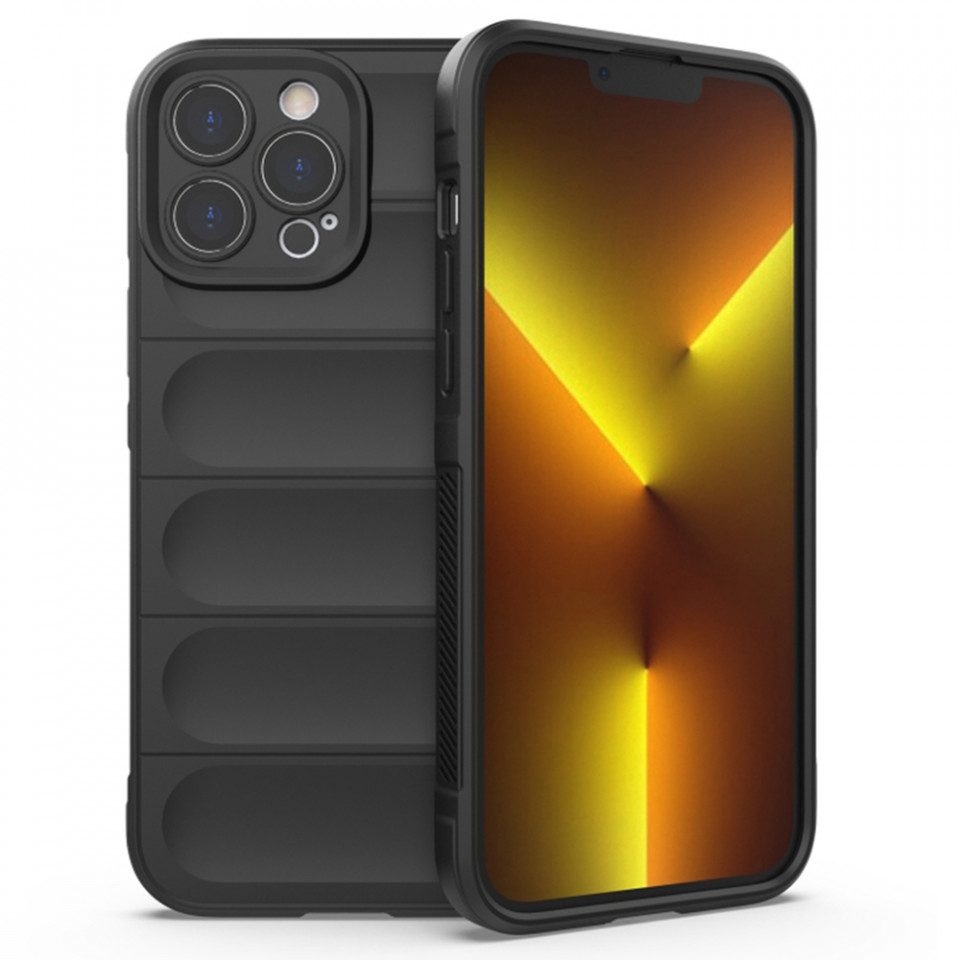 Husa pentru iPhone 13 Pro Max eleganta, din silicon mat, SKDR Vogue - Negru