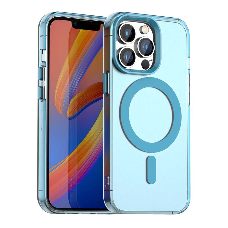 Husa pentru iPhone 13 Pro Max, SKYDDAR INOVATION, CandyCase, Magsafe, set cu sticker, Albastru