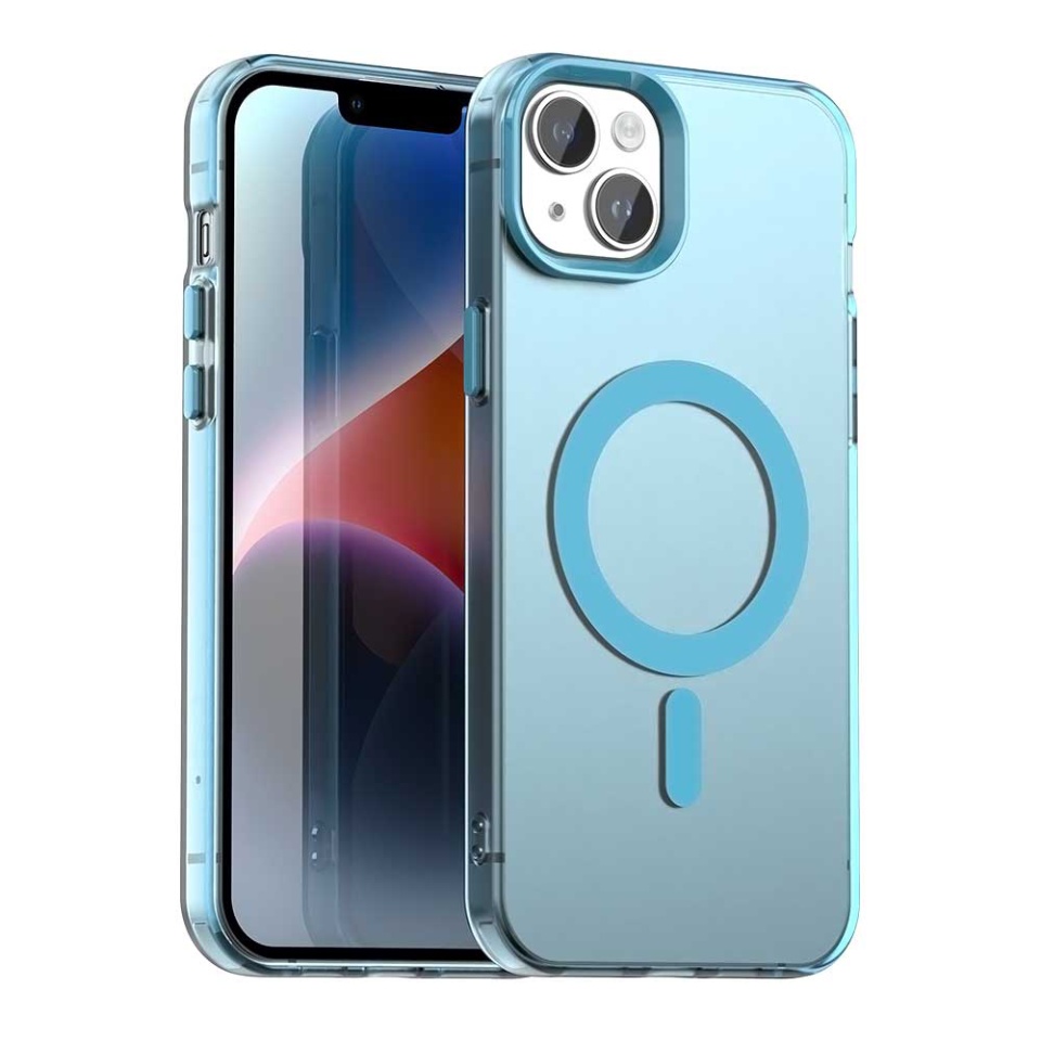 Husa pentru iPhone 13, SKYDDAR INOVATION, CandyCase, Magsafe, set cu sticker, Albastru