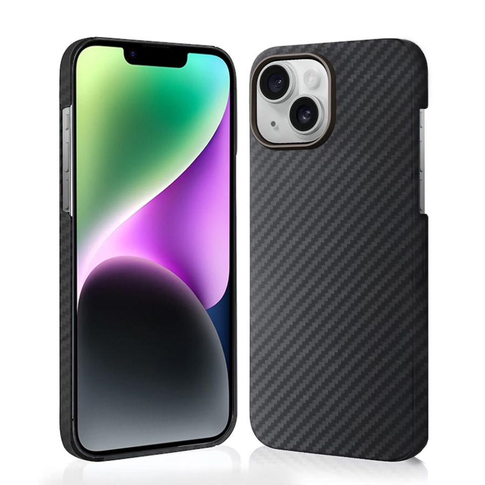 Husa pentru iPhone 14, Antisoc, SKYDDAR INOVATION, Aramid Fibe Magsafe, set cu sticker, Negru