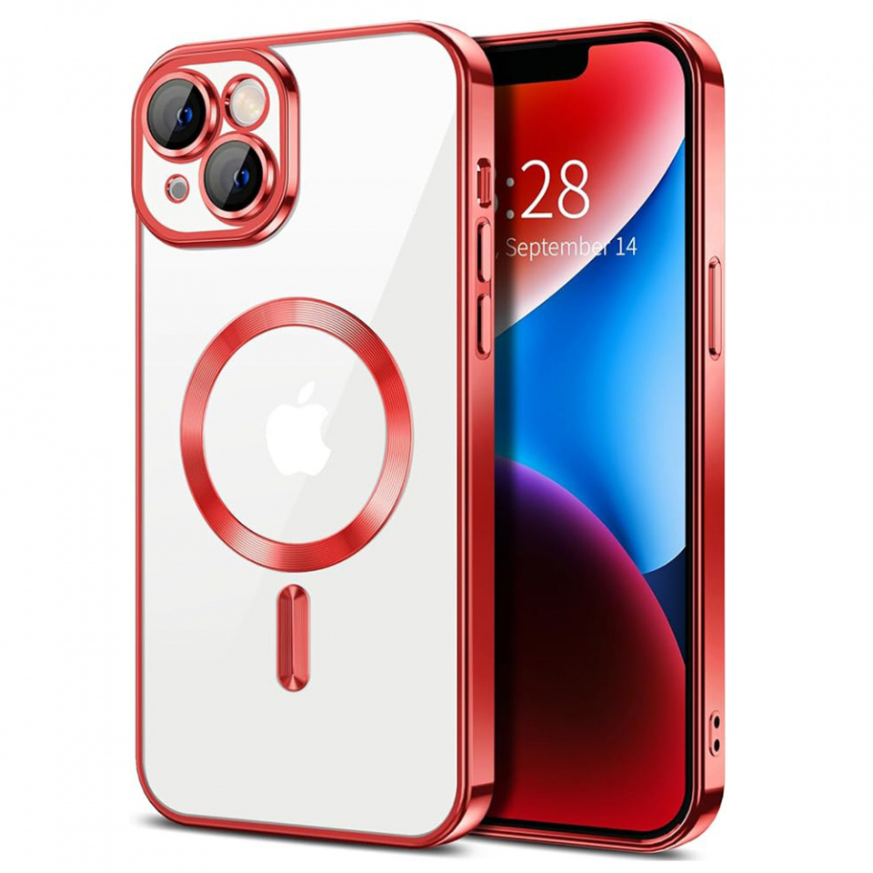 Husa pentru iPhone 14 cu Magsafe integrat, SKYDDAR Luxury Shield - Rosu