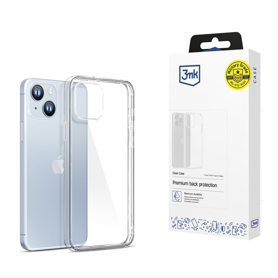 Husa pentru iPhone 14, din silicon, 3mk Clear Case, Transparent