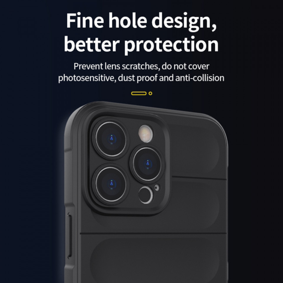 Husa pentru iPhone 14 eleganta, din silicon mat, SKDR Vogue - Negru - 5