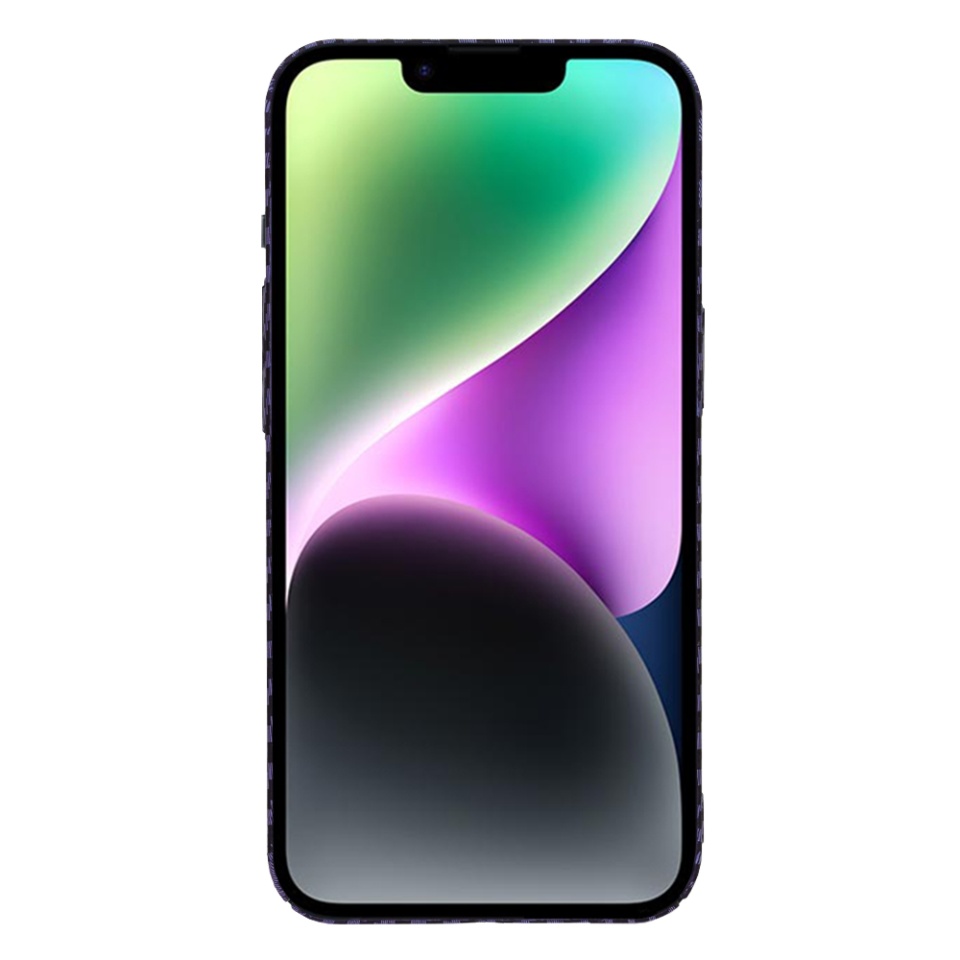 Husa pentru iPhone 14, Finisaj Premium cu Textura de Carbon, Design Elegant, SKDR CarbonFlex - Mov - 1 | YEO