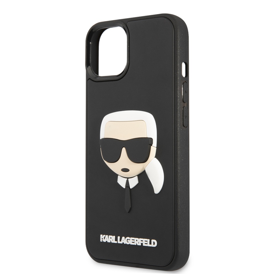 Husa pentru iPhone 14 Plus, 3D Design, Karl Lagerfeld, Negru - 1 | YEO