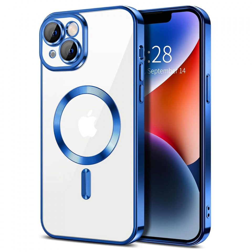 Husa pentru iPhone 14 Plus cu Magsafe integrat, SKYDDAR Luxury Shield - Albastru