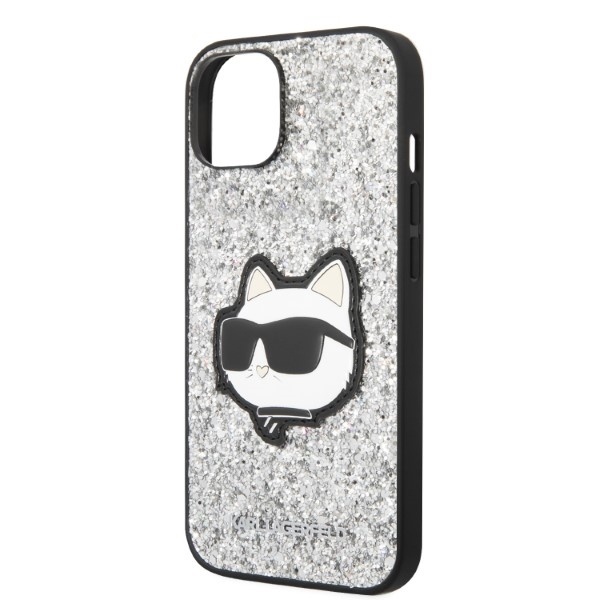 Husa pentru iPhone 14 Plus, Hardcase Glitter, Karl Lagerfeld, Argintiu - 1 | YEO