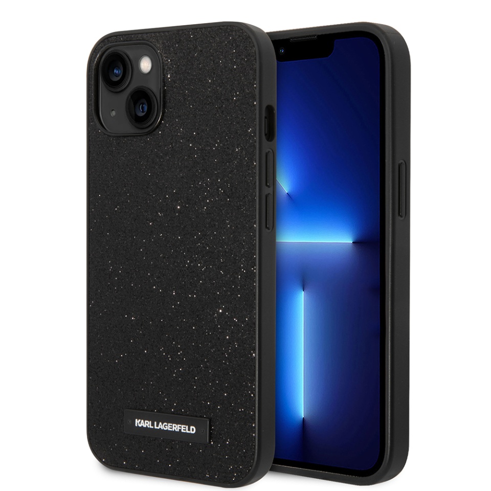 Husa pentru iPhone 14 Plus, Hardcase Glitter, Karl Lagerfeld, Negru