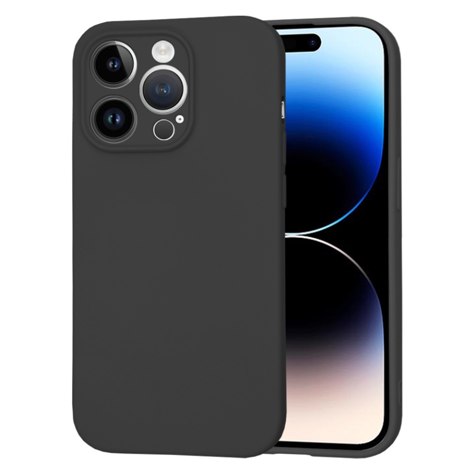 Husa pentru iPhone 14 Pro din Silicon Catifelat, Protectie Premium, Skyddar SoftElegance MagSafe - Negru