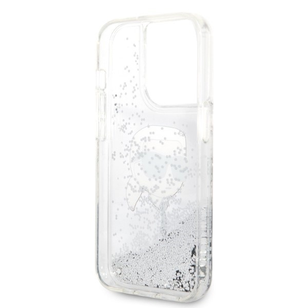 Husa pentru iPhone 14 Pro, Hardcase Glitter, Karl Lagerfeld, Argintiu - 3 | YEO