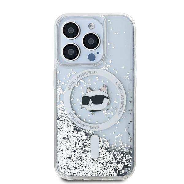 Husa pentru iPhone 14 Pro, Liquid Glitter MagSafe, Karl Lagerfeld - Transparenta - 3 | YEO