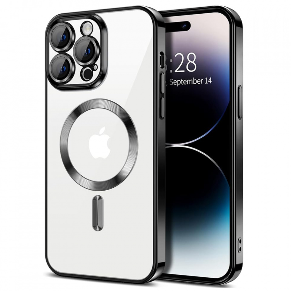 Husa pentru iPhone 14 Pro Max cu Magsafe integrat, SKYDDAR Luxury Shield - Negru