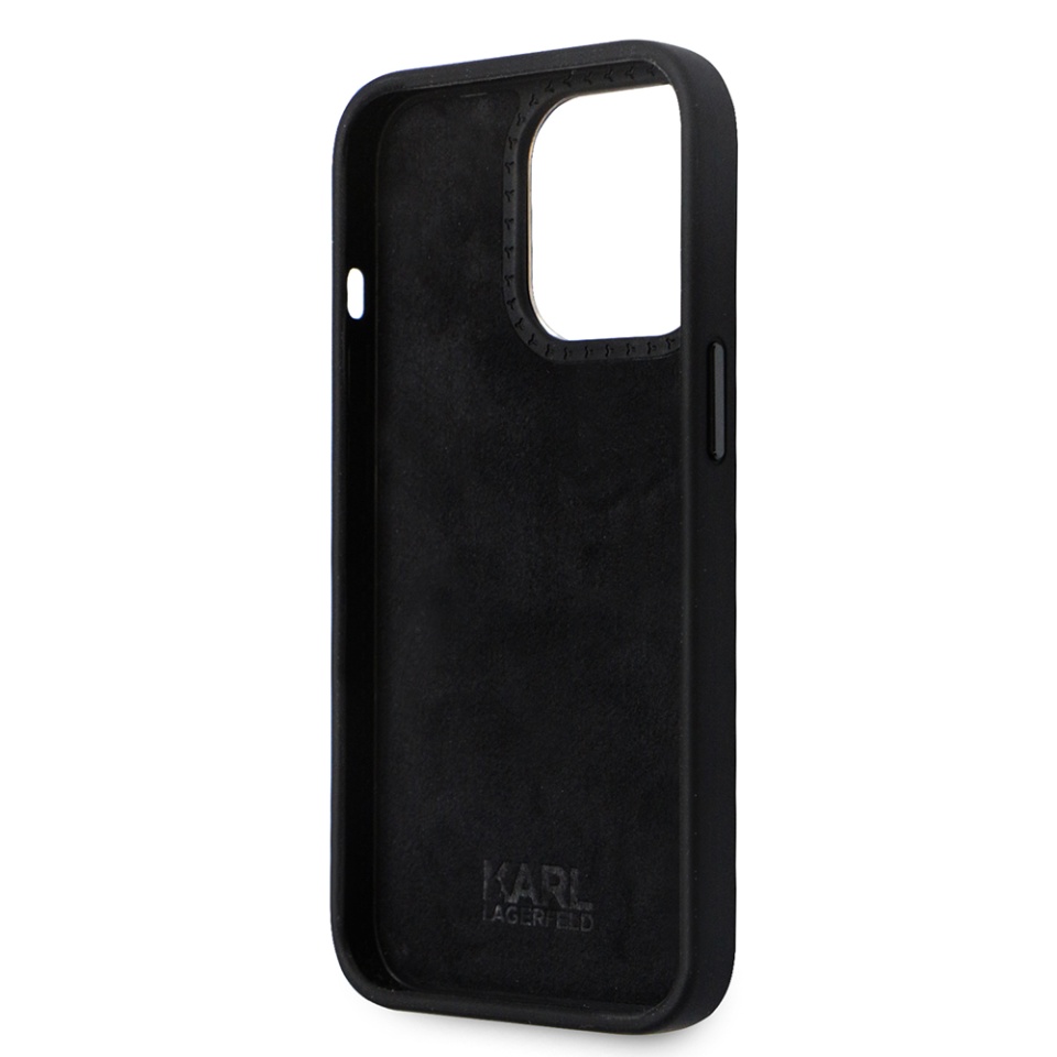 Husa pentru iPhone 14 Pro, Silicone, Karl Lagerfeld, Negru - 3 | YEO