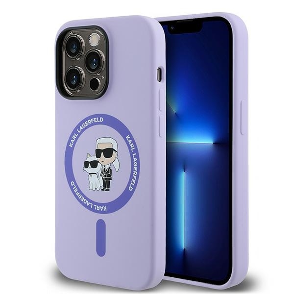 Husa pentru iPhone 14 Pro, Silicone MagSafe, Karl Lagerfeld - Mov