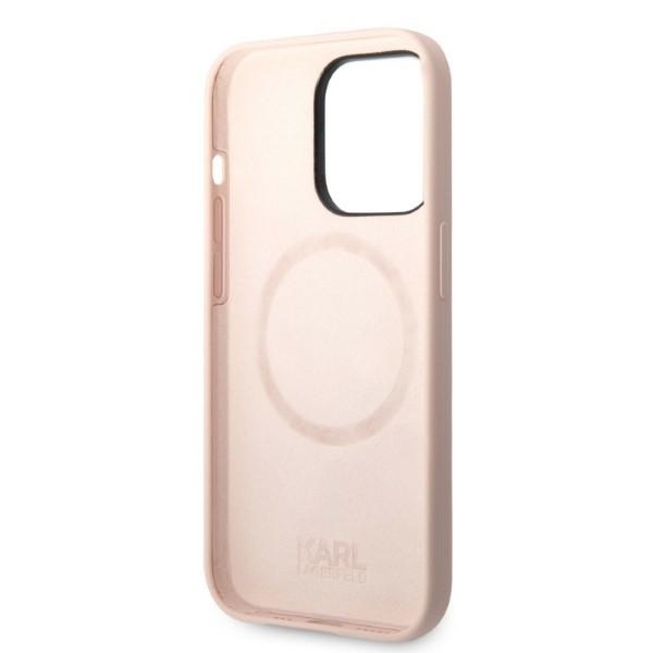 Husa pentru iPhone 14 Pro, Silicone MagSafe, Karl Lagerfeld - Roz deschis - 1 | YEO