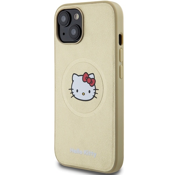 Husa pentru iPhone 15, Hardcase Leather Kitty Head MagSafe, Hello Kitty - Piele ecologica - 2 | YEO