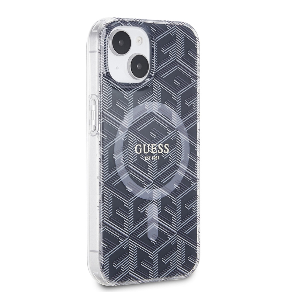 Husa pentru iPhone 15, IML GCube MagSafe, Guess - Negru - 3 | YEO