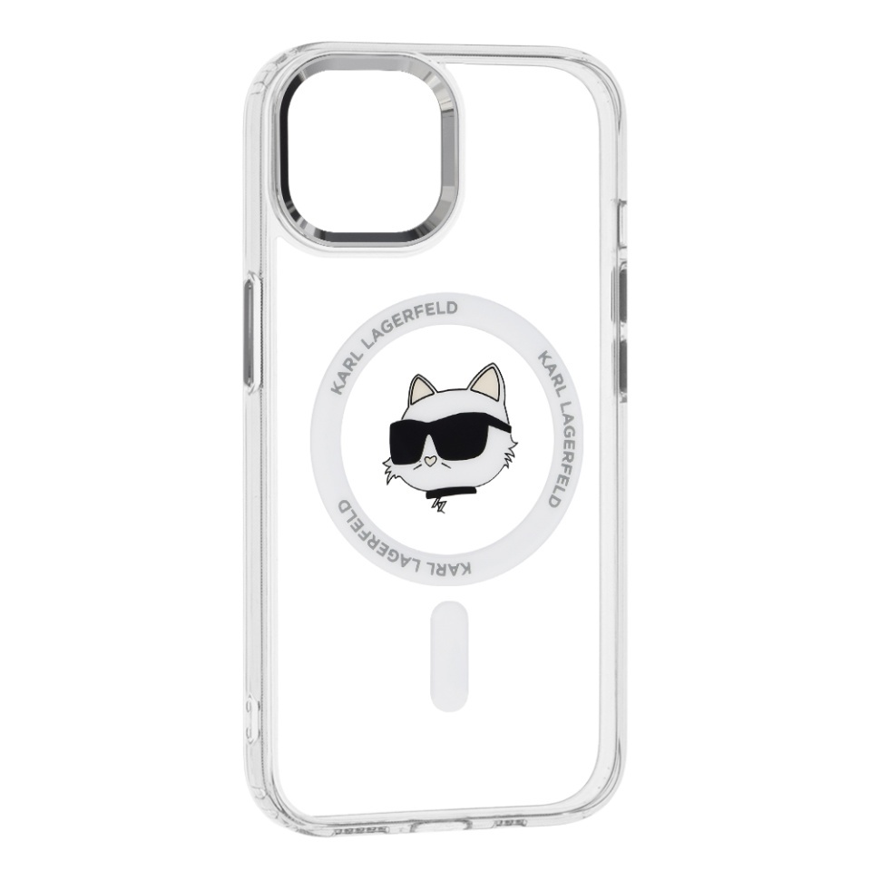 Husa pentru iPhone 15, Karl Lagerfeld, IML MagSafe, Alb - 1 | YEO
