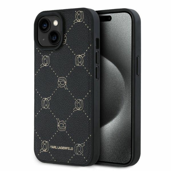 Husa pentru iPhone 15 Leather MagSafe, Karl Lagerfeld - Negru