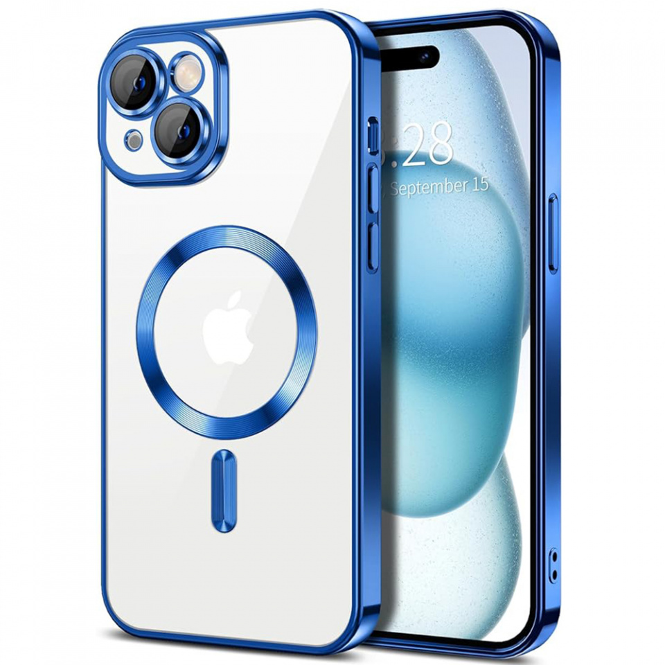 Husa pentru iPhone 15 Plus cu Magsafe integrat, SKYDDAR Luxury Shield - Albastru