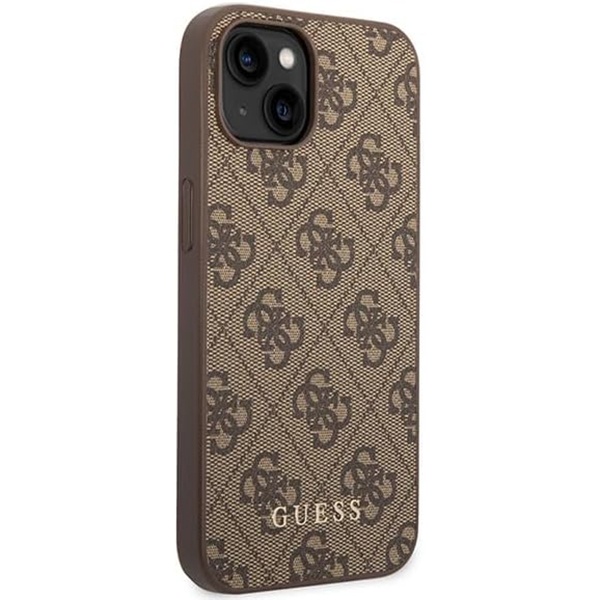 Husa pentru iPhone 15 Plus, Guess, Hardcase 4G Metal Gold Logo, Maro - 3 | YEO