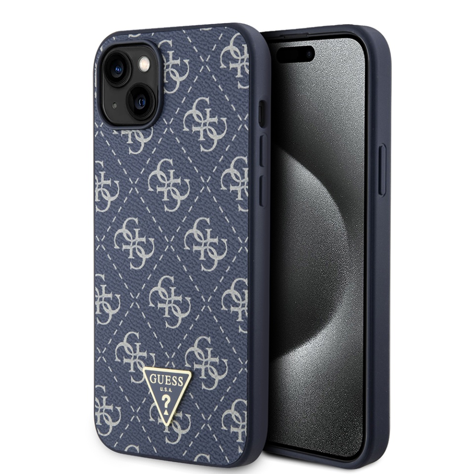 Husa pentru iPhone 15 Plus, Hardcase 4G Triangle Metal Logo, Guess, [Culoare necunoscută]