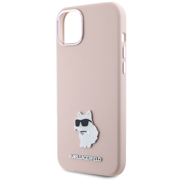 Husa pentru iPhone 15 Plus, Silicone, Karl Lagerfeld, Roz - 1 | YEO