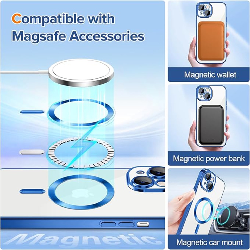Husa pentru iPhone 15 Plus, SKYDDAR INNOVATION, Luxury Shield Magsafe, Protectie Antisoc, Verde inchis, set cu sticker - 3 | YEO