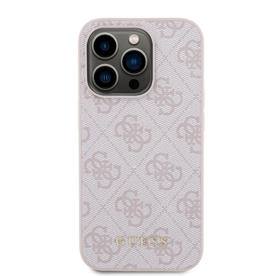 Husa pentru iPhone 15 Pro, Guess, Hardcase 4G Metal Gold Logo, Roz - 1 | YEO