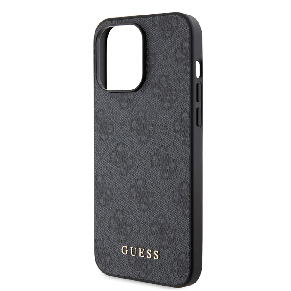 Husa pentru iPhone 15 Pro Max, Guess, Hardcase 4G Metal Gold Logo, Gri - 3 | YEO