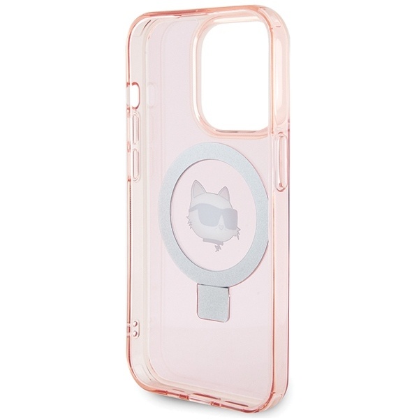 Husa pentru iPhone 15 Pro Max, Hardcase Ring Stand MagSafe, Karl Lagerfeld - Roz - 3 | YEO