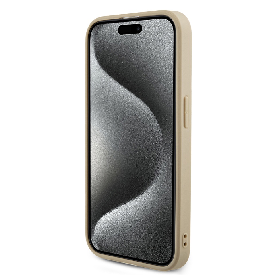 Husa pentru iPhone 15 Pro Max, Saffiano Iridescent Script, Guess, Auriu - 1 | YEO