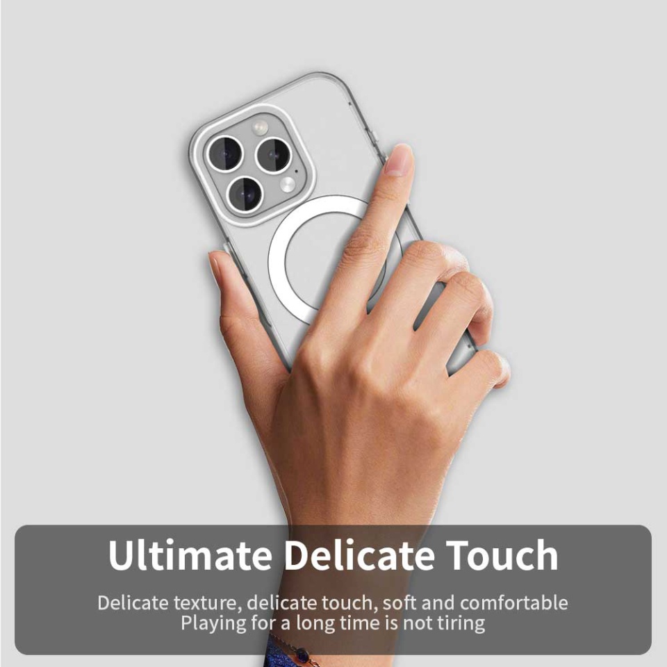 Husa pentru iPhone 15 Pro Max, SKYDDAR INOVATION, CandyCase, Magsafe, set cu sticker, Alb - 2 | YEO