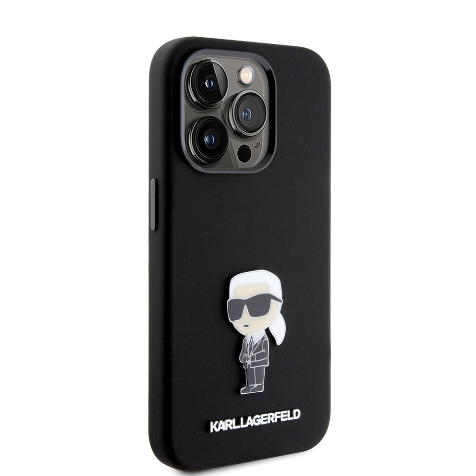 Husa pentru iPhone 15 Pro, Silicone, Karl Lagerfeld, Negru - 3 | YEO